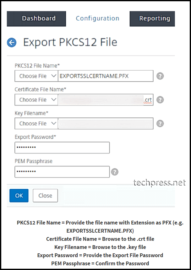 download Certificate from NetScaler in PFX Format