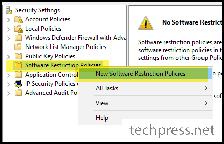 New Software Restriction Policies GPO
