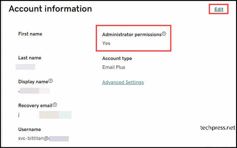GoDaddy User Administrator Permissions