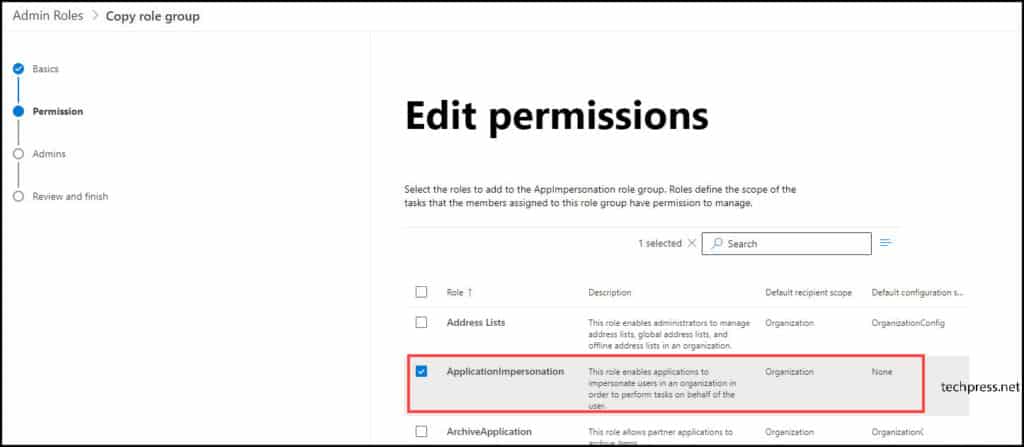 Application Impersonation Permission Microsoft 365