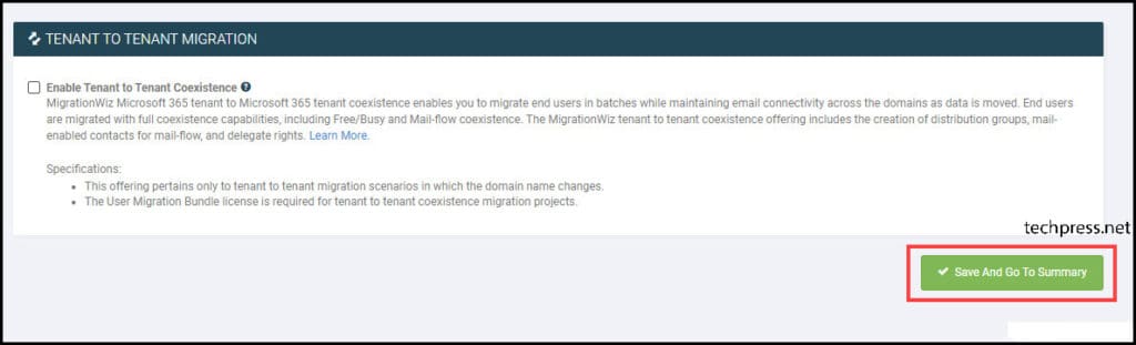 Create Bittitan Migration Project Mailbox Project Type