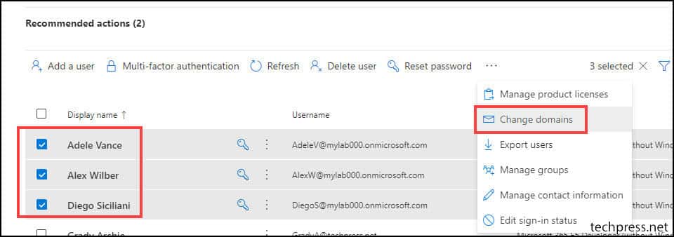Microsoft 365 admin center Primary Email Address Change Domains