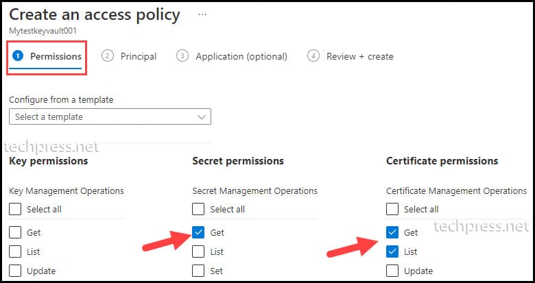 Azure keyvault access policy for Sharepoint online service principal