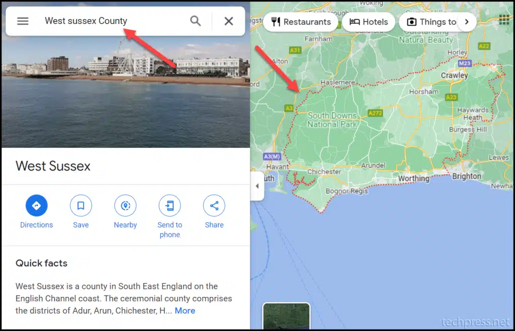 How to view County Lines of United Kingdom (UK) on Google maps