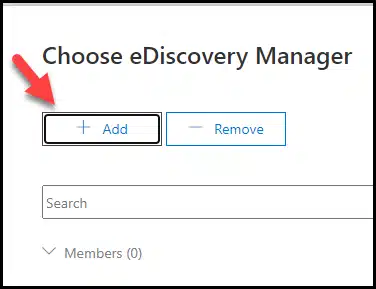 Add eDiscovery Manager